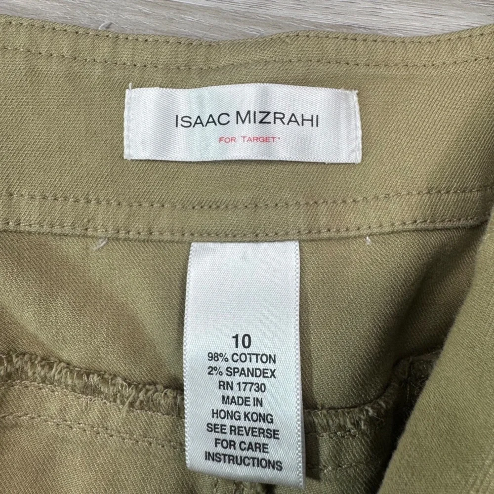 Isaac Mizrahi‎ for Target Khaki Cotton Pencil Skirt Tan Utility Knee Length 10